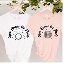 groovy bachelorette party shirts, retro bachelorette shirt, here come the bride shirt, retro bride, bridal party shirt w