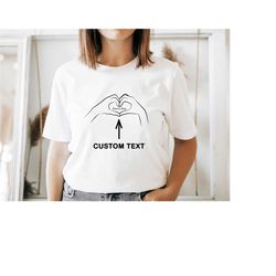 hand heart shirt, custom hand heart, valentine's day gift, heart shirt, couple matching shirt, love shirt, valentines da