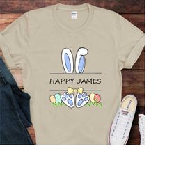 custom happy easter shirt,custom happy easter kids shirts,easter personalized bunny shirt,custom bunny shirts