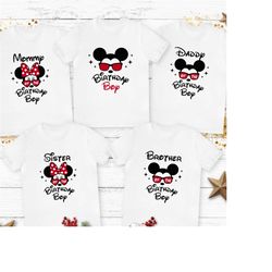 disney birthday family boy shirts, birthday boy group shirts,birthday squad shirt,family birthday party shirts,trendy b