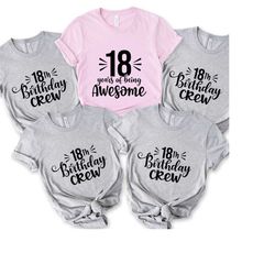 18 years of being awesome shirt,18th birthday shirt,turning 18 shirt, 18th birthday son,custom 18th birthday shirt,18th