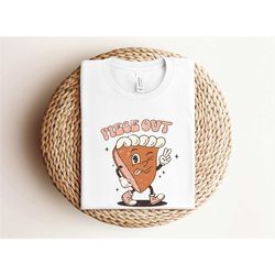 piece out retro pumpkin pie shirt thanksgiving shirt, fall shirt for women, cute fall crewneck fall graphic shirt, retro