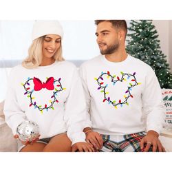 disney christmas light sweatshirt, disney minnie christmas sweatshirt, mickey head christmas sweatshirt, disneyland vaca