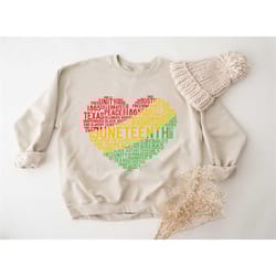 juneteenth definition heart sweatshirt, african american gift, black independence day outfit, juneteenth party hoodie, c