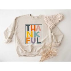 thankful sweatshirt, thanksgiving crewneck, thanksgiving sweatshirts women, fall sweatshirt, cute thanksgiving sweatshir