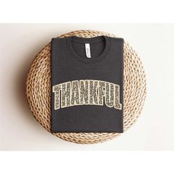 thankful leopard print shirt, thanksgiving day shirt, cute fall shirt, autumn shirt for women, thanksgiving dinner shirt