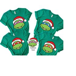 custom ninja turtles christmas shirt, personalized ninja turtle