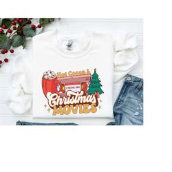 hot cocoa and christmas movies shirt, hot cocoa