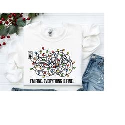 i'm fine everything is fine sweatshirt, christmas hoodie,