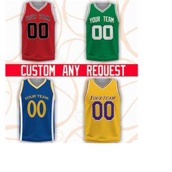 custom team name & number basketball jersey, personalized