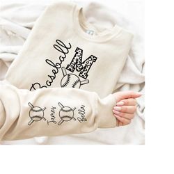 custom baseball name sweatshirt, personalized baseball mom gift,