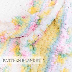 Finger Knit Blanket Pattern Download, Loop Yarn Blanket Pattern, Beginner Patterns, Do it yourself