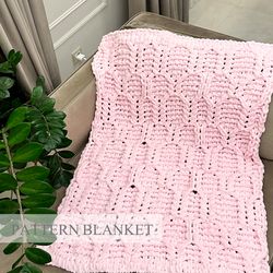 Loop yarn blanket pattern Download, Alize Puffy Blanket Pattern, Finger knit blanket pattern, Mesh Blanket Pattern