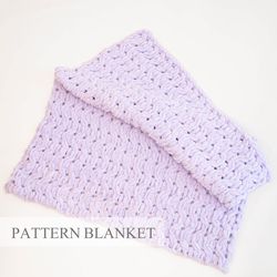 Alize Puffy Blanket Pattern, Finger Knit Blanket Pattern, Loop Yarn Blanket Pattern, Braid Pattern