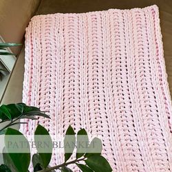 Alize Puffy Blanket Pattern, Finger Knit Blanket Pattern, Loop Yarn Blanket Pattern, New Spikelet Blanket Pattern