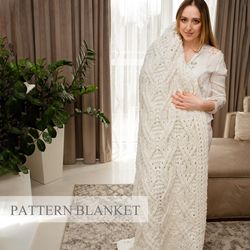 Finger Knit Blanket Pattern, Loop Yarn Blanket Pattern, Blanket Knitting Pattern, Cozy Blanket Pattern