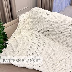 Alize Puffy Yarn Pattern, Finger Blanket Pattern, Loop Yarn Blanket Pattern, The Wavy Tree Blanket Pattern