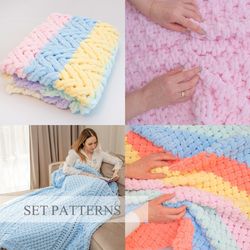 Set of favourite patterns 2, Loop Yarn Blanket Patterns, Do It Yourself, Alize Puffy Pattern, Finger Knit Pattern