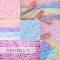 Set of favourite patterns 7, Loop Yarn Blanket Patterns, Do It Yourself, Alize Puffy Pattern, Finger Knit Pattern