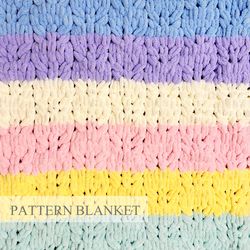 Finger Knit Blanket Pattern, Alize Puffy Blanket Pattern, Loop Yarn Blanket Pattern, Rainbow Blanket Pattern