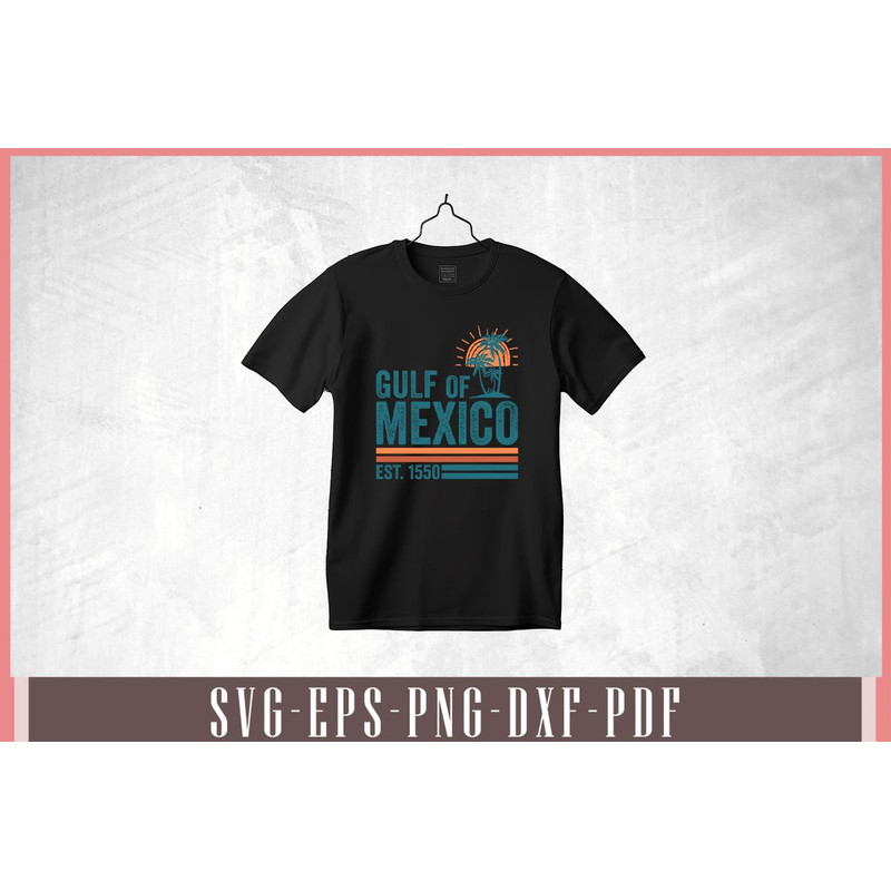 Gulf Of Mexico Est 1550 Retro Vintage 1