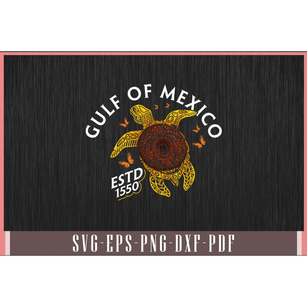 Gulf Of Mexico Turtle ESTD 1550 Funny Svg Design 0