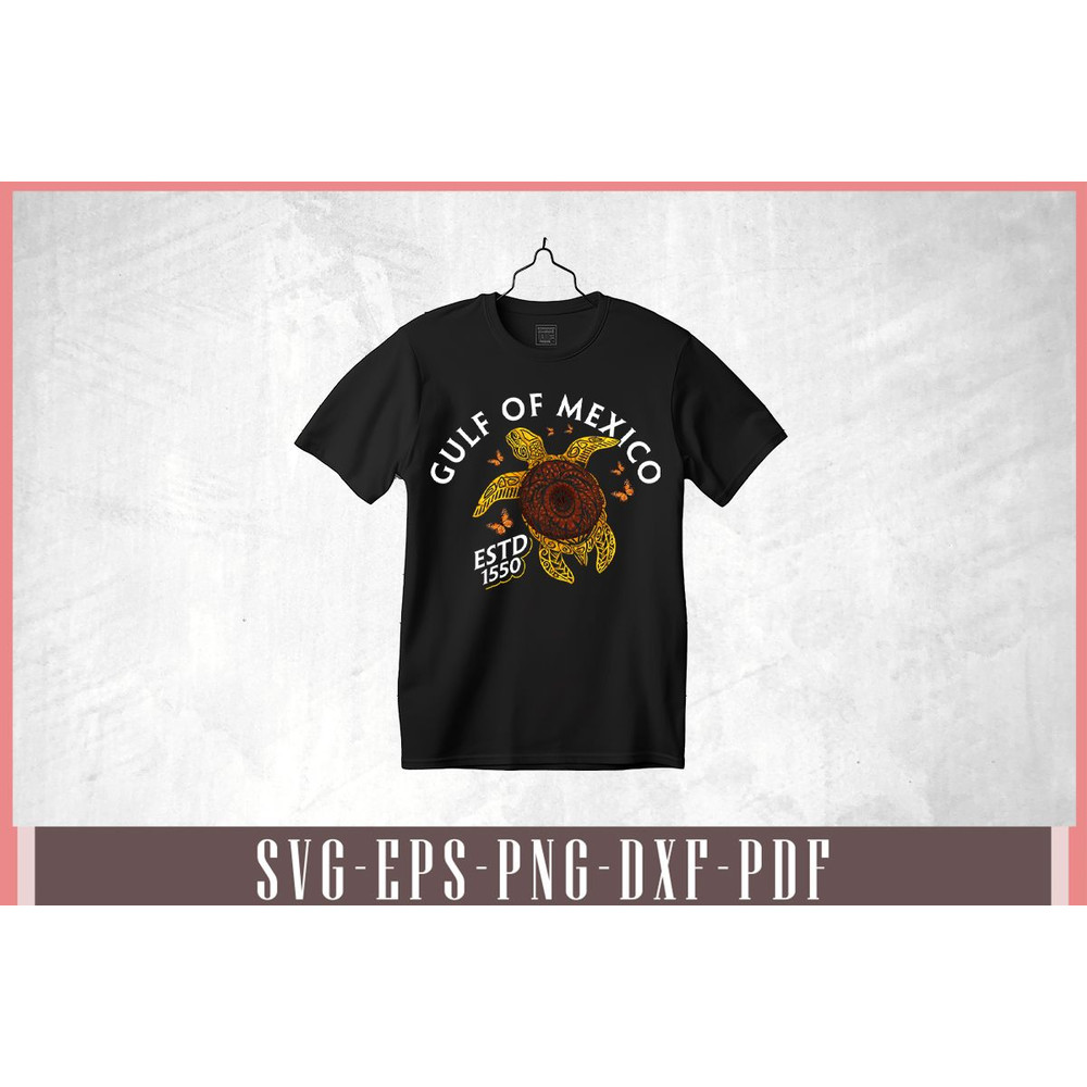 Gulf Of Mexico Turtle ESTD 1550 Funny Svg Design 1