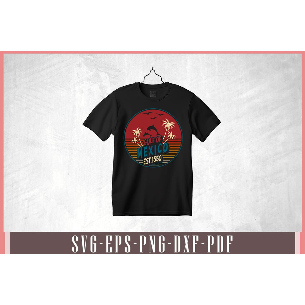 Gulf Of Mexico Est 1550 Retro Vintage Beach 1 Svg Design 1