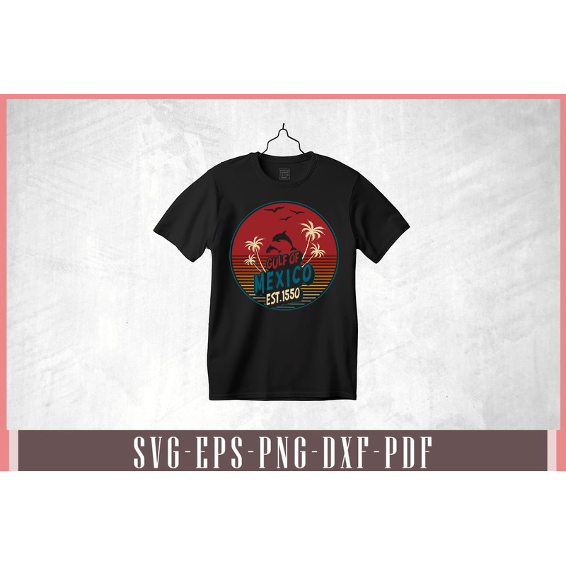 Gulf Of Mexico Est 1550 Retro Vintage Beach 1 Svg Design 1