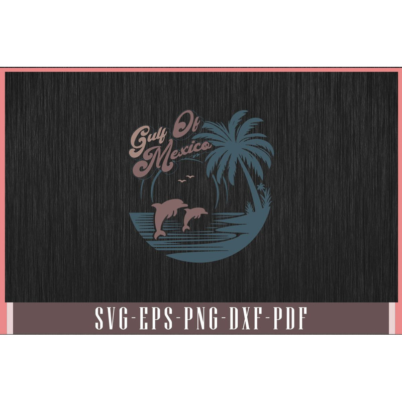 Gulf Of Mexico Sunset Retro Svg Design 0