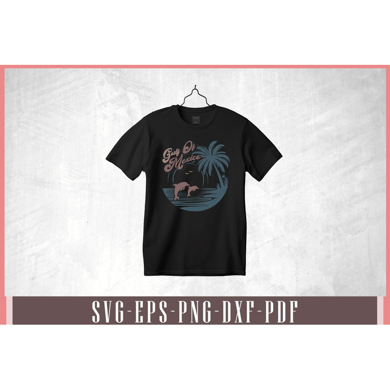 Gulf Of Mexico Sunset Retro Svg Design 1