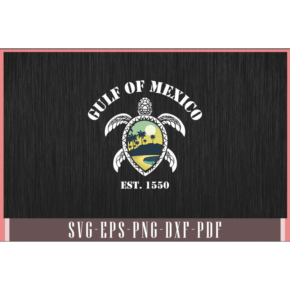 Gulf Of Mexico Turtle Est 1550 Svg Design 0