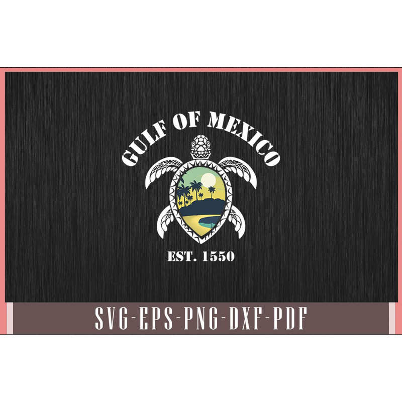 Gulf Of Mexico Turtle Est 1550 Svg Design 0