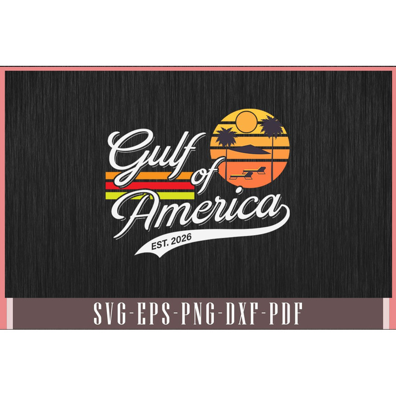 Gulf Of USA America Est 2026 Vintage Retro Svg Design 0