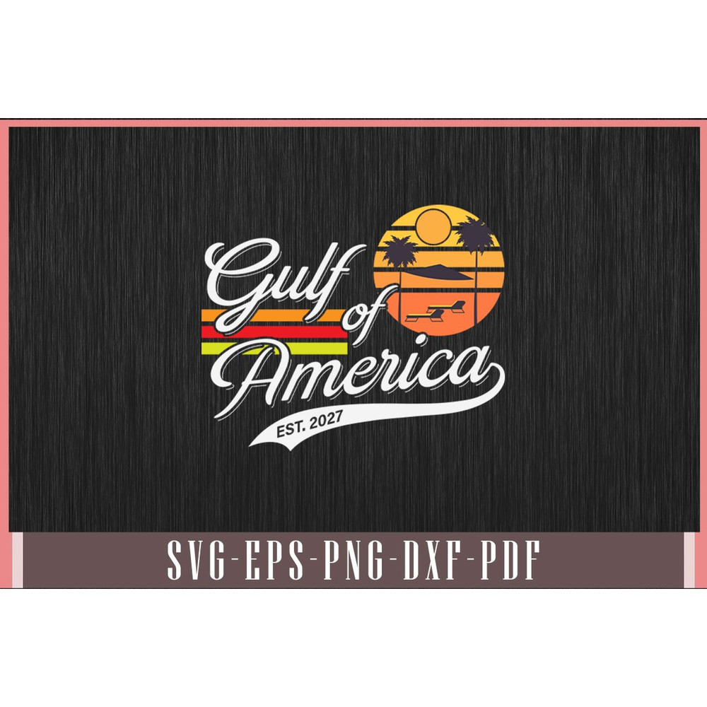 Gulf Of USA America Est 2027 Vintage Retro Svg Design 0
