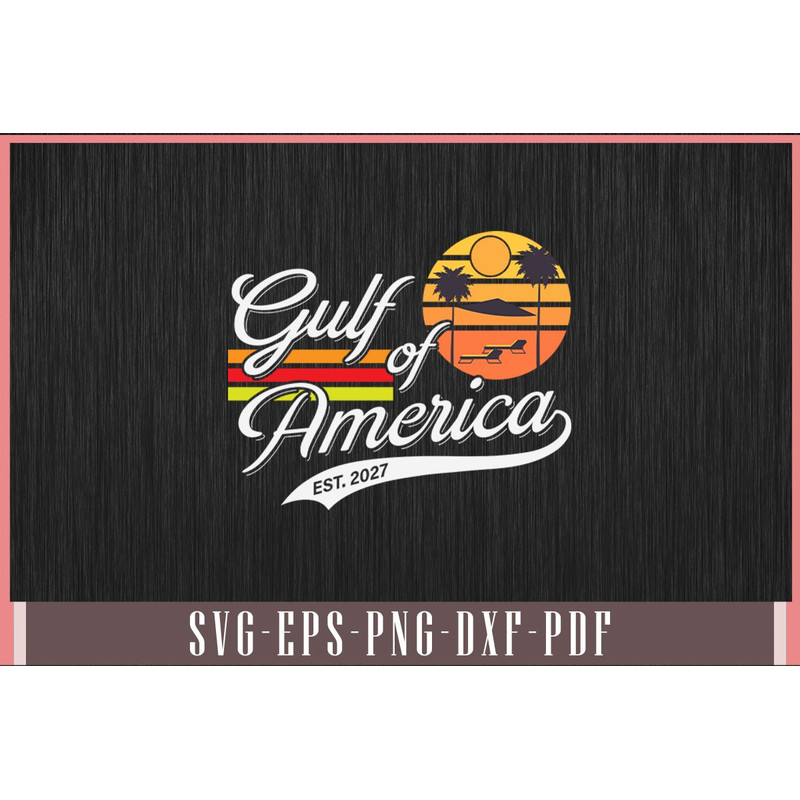 Gulf Of USA America Est 2027 Vintage Retro Svg Design 0