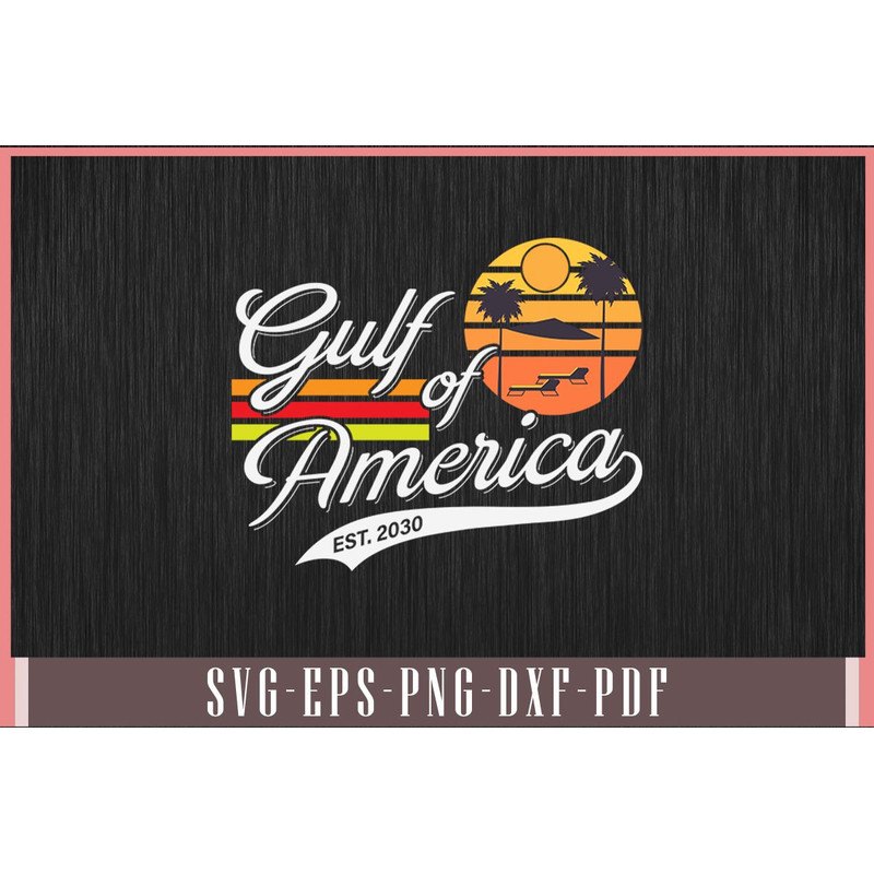 Gulf Of USA America Est 2030 Vintage Retro Svg Design 0