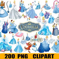 200 Cinderella bundle Png, Cinderella Clipart, Castle Printable Png, Disney Png, Prince Princess Png, Digital download