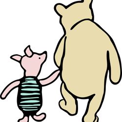 pooh piglet walk svg, winnie the pooh svg, winnie the pooh png, pooh svg, winnie the pooh clipart, instant download