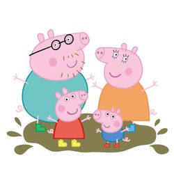 peppa pig svg, peppa pig family svg, peppa pig family clipart, pig svg, peppa svg, digital download-251