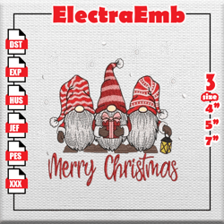 lovely christmas gnome - gnome embroidery files, winter gnomes embroidery files, gnome shirt xmas, instant download