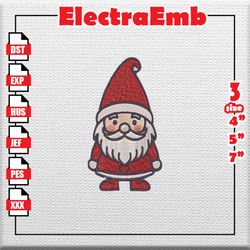 santa gnome christmas - santa gnome christmas embroidery files, winter santa embroidery files, instant download