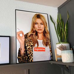 stunning kate moss super model poster: glamorous wall decor for fashion enthusiasts