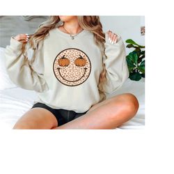 pumpkin spice thanksgiving shirt, fall smile leopard sweatshirt,