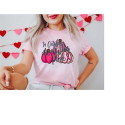 in october we wear pink shirt, pink pumpkin