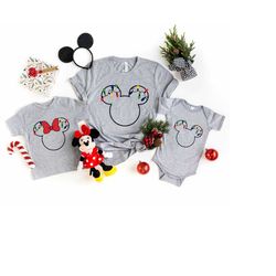 mickey and minnie head christmas lights t-shirt, disney