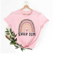 senior 2024 leopard rainbow t-shirt, class of 2024