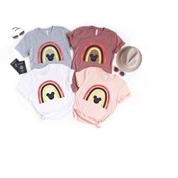 disney watercolor rainbow mickey head t-shirt, disney rainbow