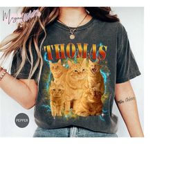 pet custom vintage shirt, custom cat graphic unisex