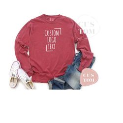 custom comfort colors, personalized logo long sleeve t-shirt,